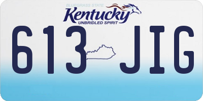 KY license plate 613JIG