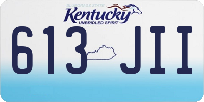 KY license plate 613JII