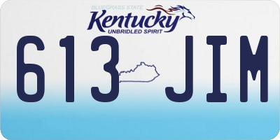 KY license plate 613JIM