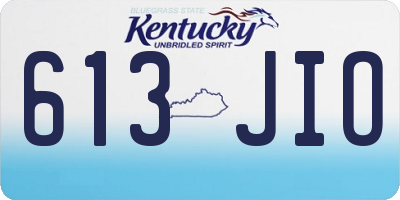 KY license plate 613JIO