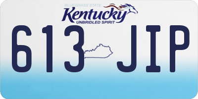KY license plate 613JIP
