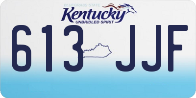 KY license plate 613JJF