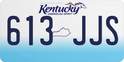 KY license plate 613JJS