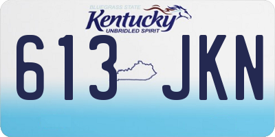 KY license plate 613JKN