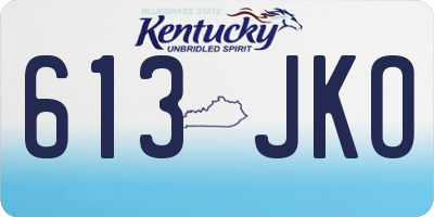 KY license plate 613JKO