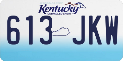 KY license plate 613JKW