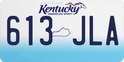 KY license plate 613JLA