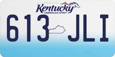 KY license plate 613JLI