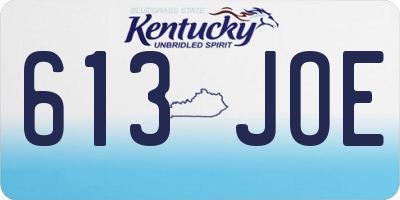 KY license plate 613JOE