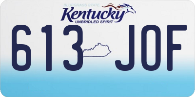 KY license plate 613JOF