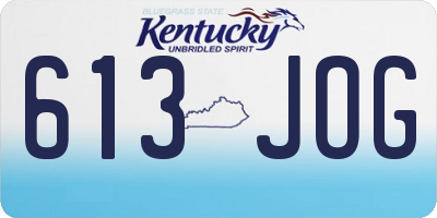 KY license plate 613JOG