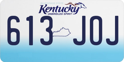 KY license plate 613JOJ