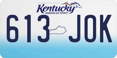 KY license plate 613JOK