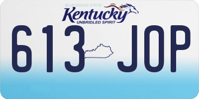KY license plate 613JOP