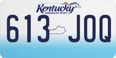 KY license plate 613JOQ