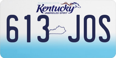 KY license plate 613JOS
