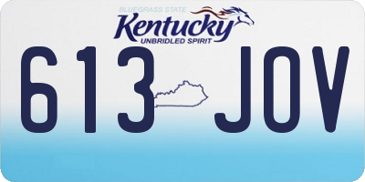 KY license plate 613JOV