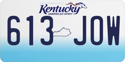 KY license plate 613JOW