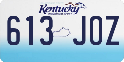 KY license plate 613JOZ
