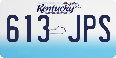 KY license plate 613JPS