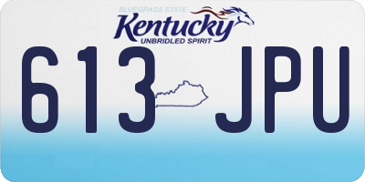 KY license plate 613JPU