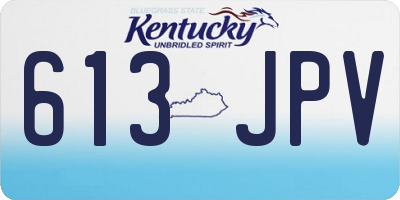 KY license plate 613JPV