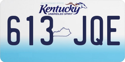 KY license plate 613JQE