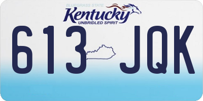 KY license plate 613JQK