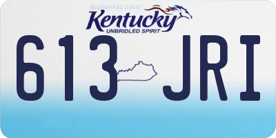 KY license plate 613JRI