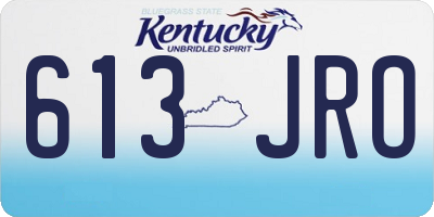 KY license plate 613JRO