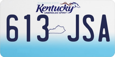KY license plate 613JSA