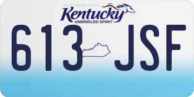 KY license plate 613JSF