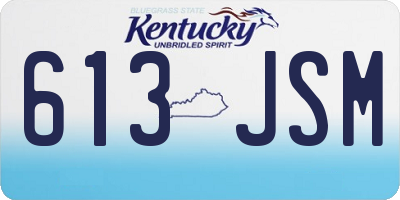 KY license plate 613JSM