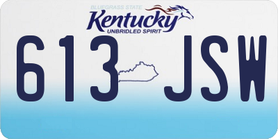 KY license plate 613JSW