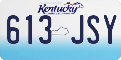 KY license plate 613JSY