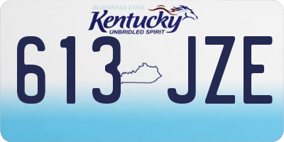 KY license plate 613JZE