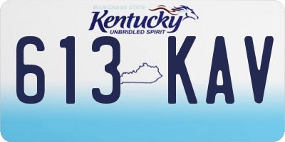 KY license plate 613KAV