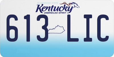 KY license plate 613LIC