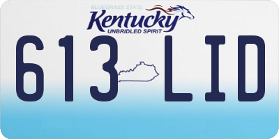KY license plate 613LID