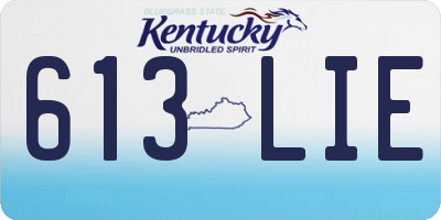 KY license plate 613LIE