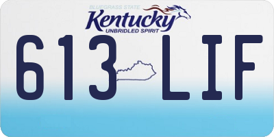 KY license plate 613LIF