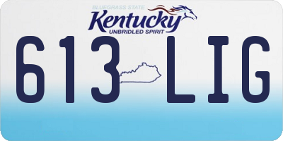 KY license plate 613LIG
