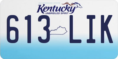 KY license plate 613LIK