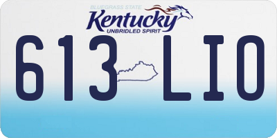KY license plate 613LIO