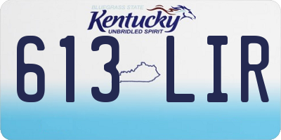 KY license plate 613LIR
