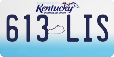 KY license plate 613LIS