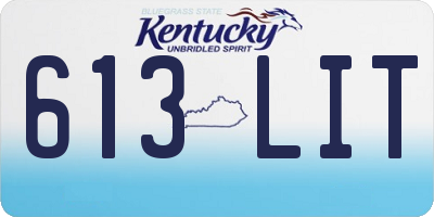 KY license plate 613LIT