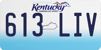 KY license plate 613LIV