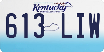KY license plate 613LIW