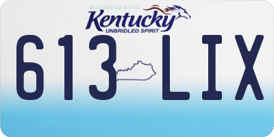 KY license plate 613LIX